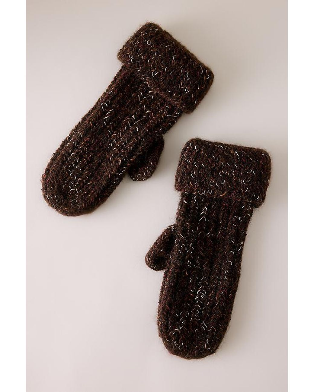 By Anthropologie Brown Chunky Knitted Mittens