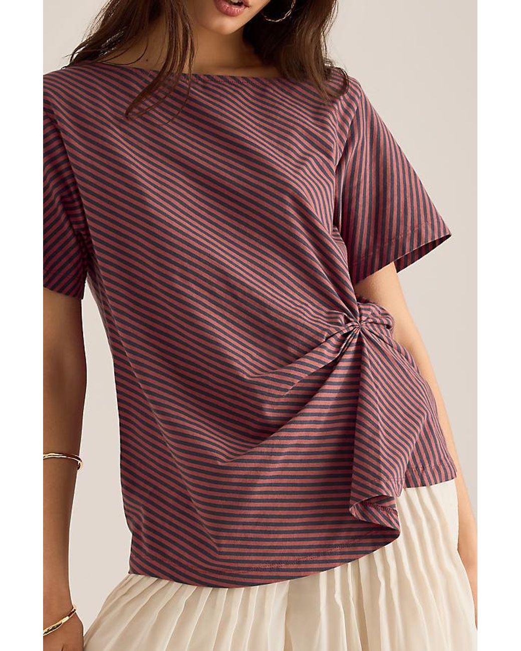 Damson Madder Brown Reece Cinched T-Shirt