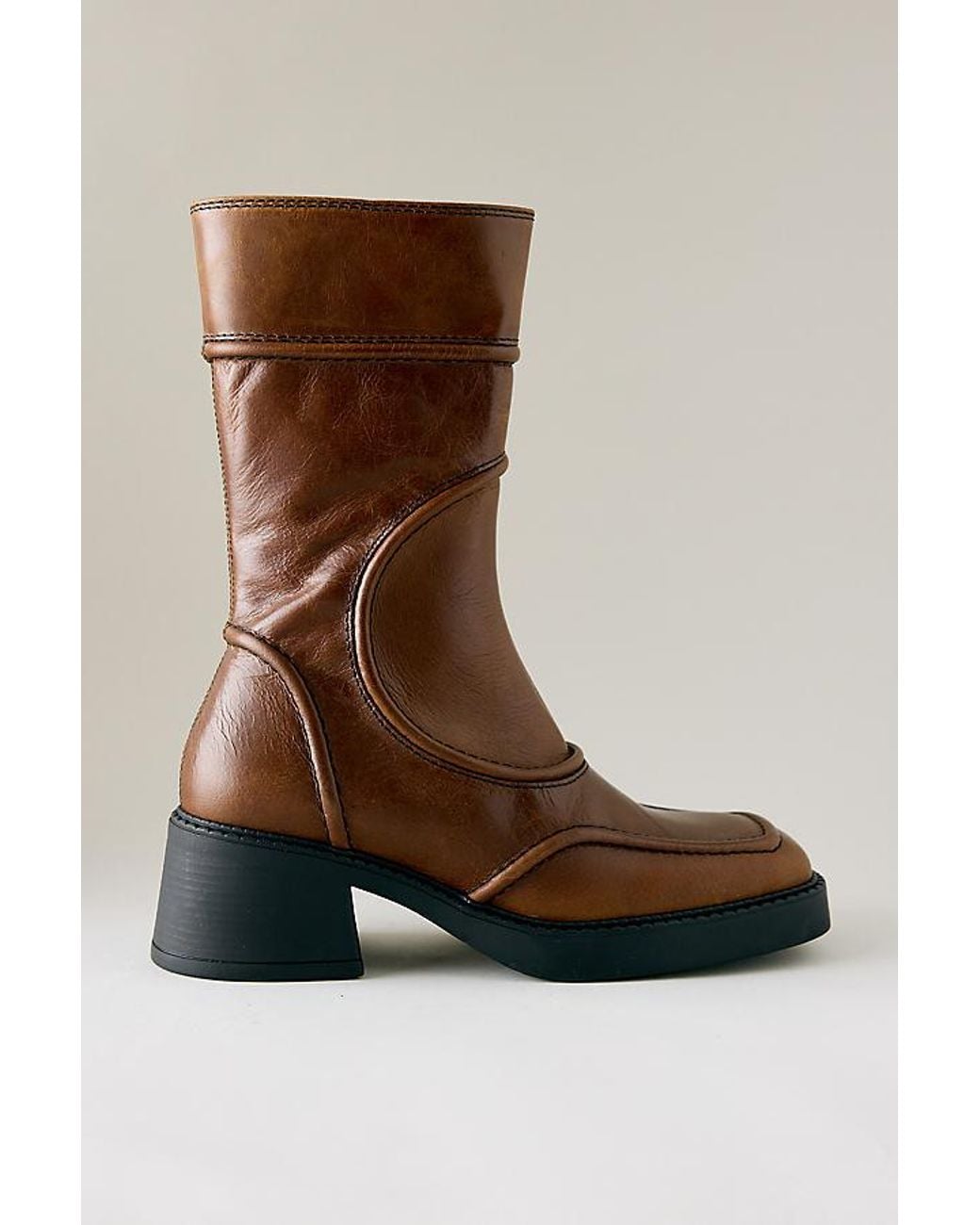 Miista Brown Malene Leather Ankle Boots