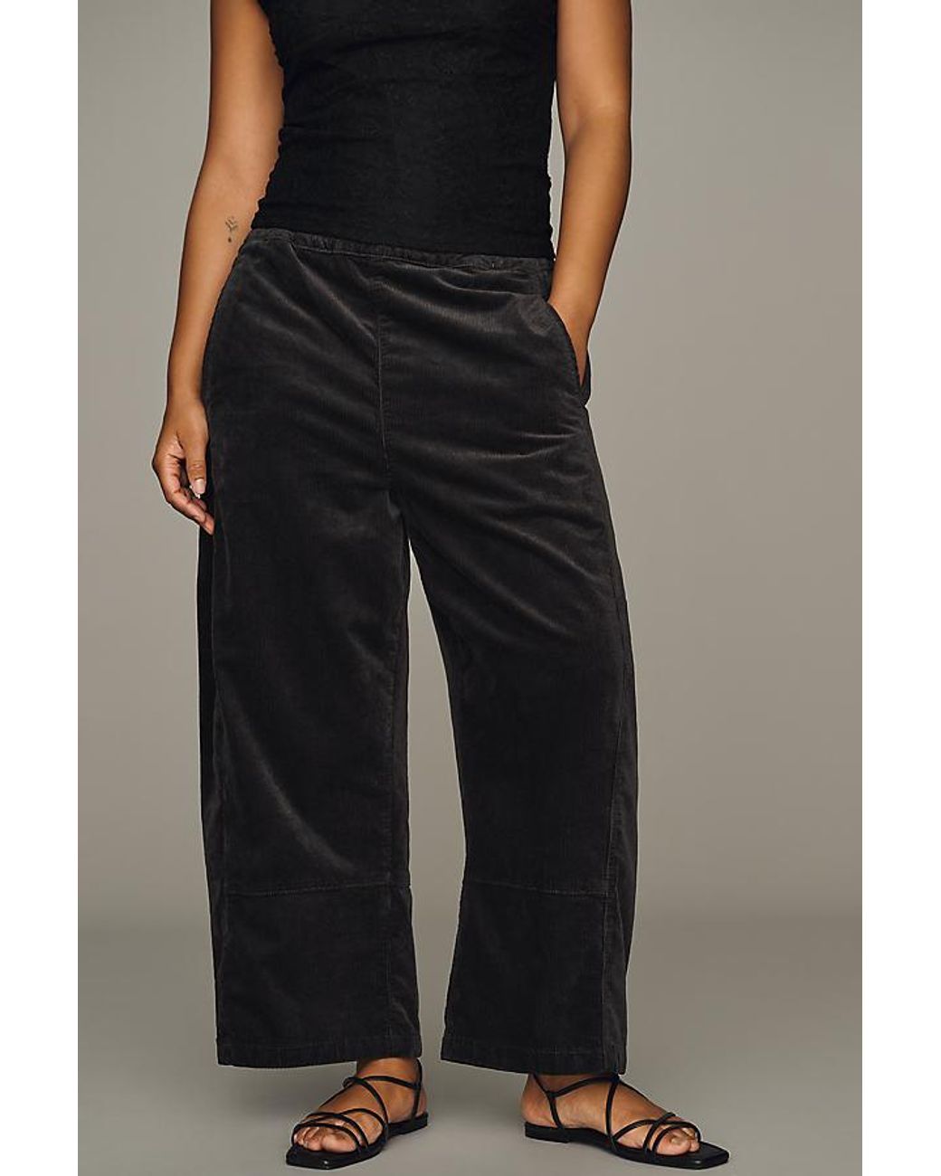 Pilcro Blue The Izzie Relaxed Pull-On Barrel Trousers By Corduroy Edition