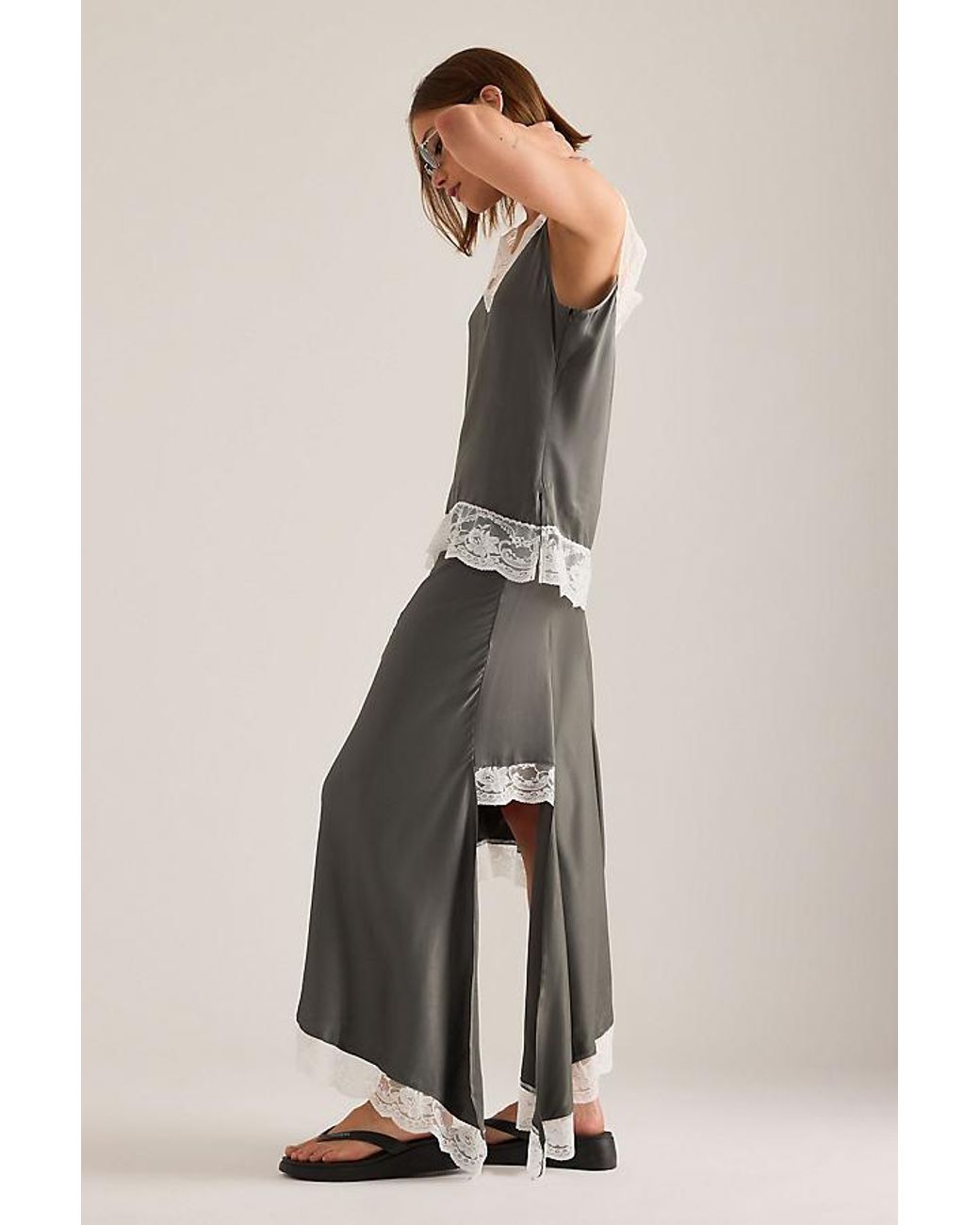 OperaSPORT Multicolor Livia Asymmetric Lace-Trim Skirt