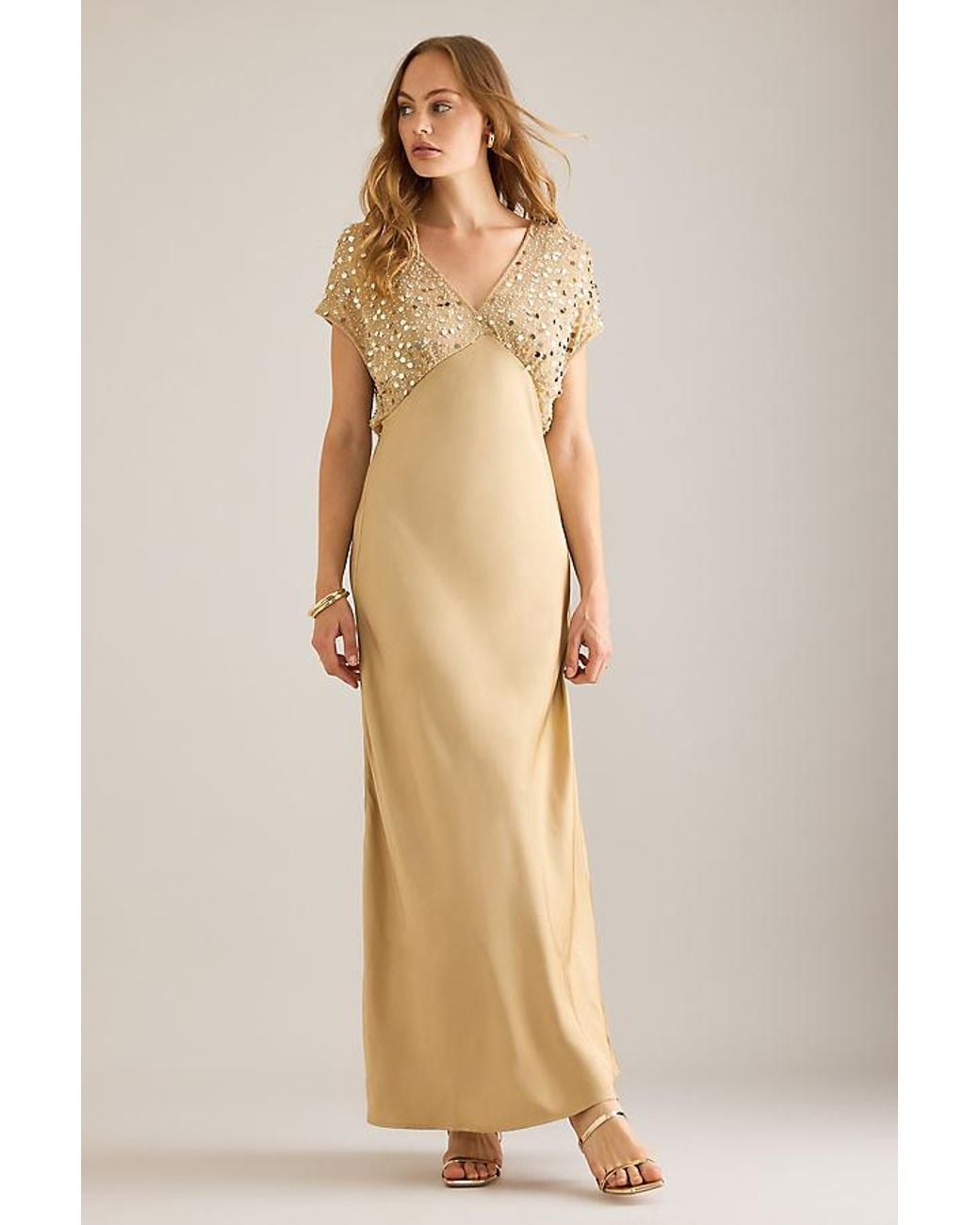 Never Fully Dressed Elodie Sequin Maxi Dress in Natural | Lyst UK Never Fully Dressed Elodie Sequin Maxi Dress in Natural | Lyst UK
