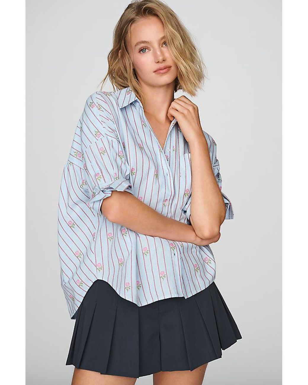 Maeve White The Mabel Boxy Oxford Shirt By