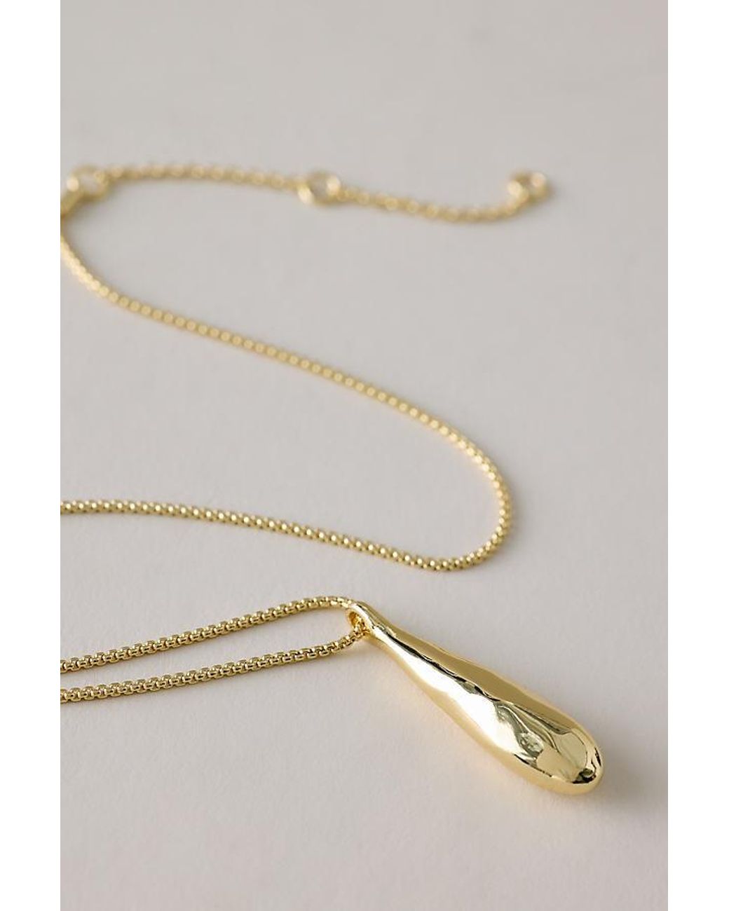 Anthropologie Natural Teardrop Pendant Necklace