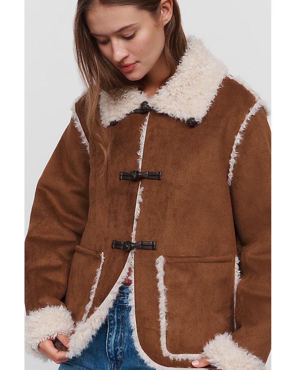 By Anthropologie Brown Faux Suede Jacket