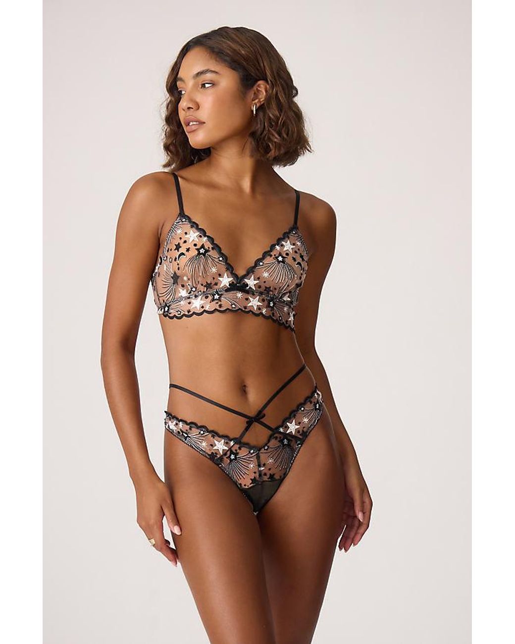 Wild Lovers Brown Astrid Embroidered Bralette