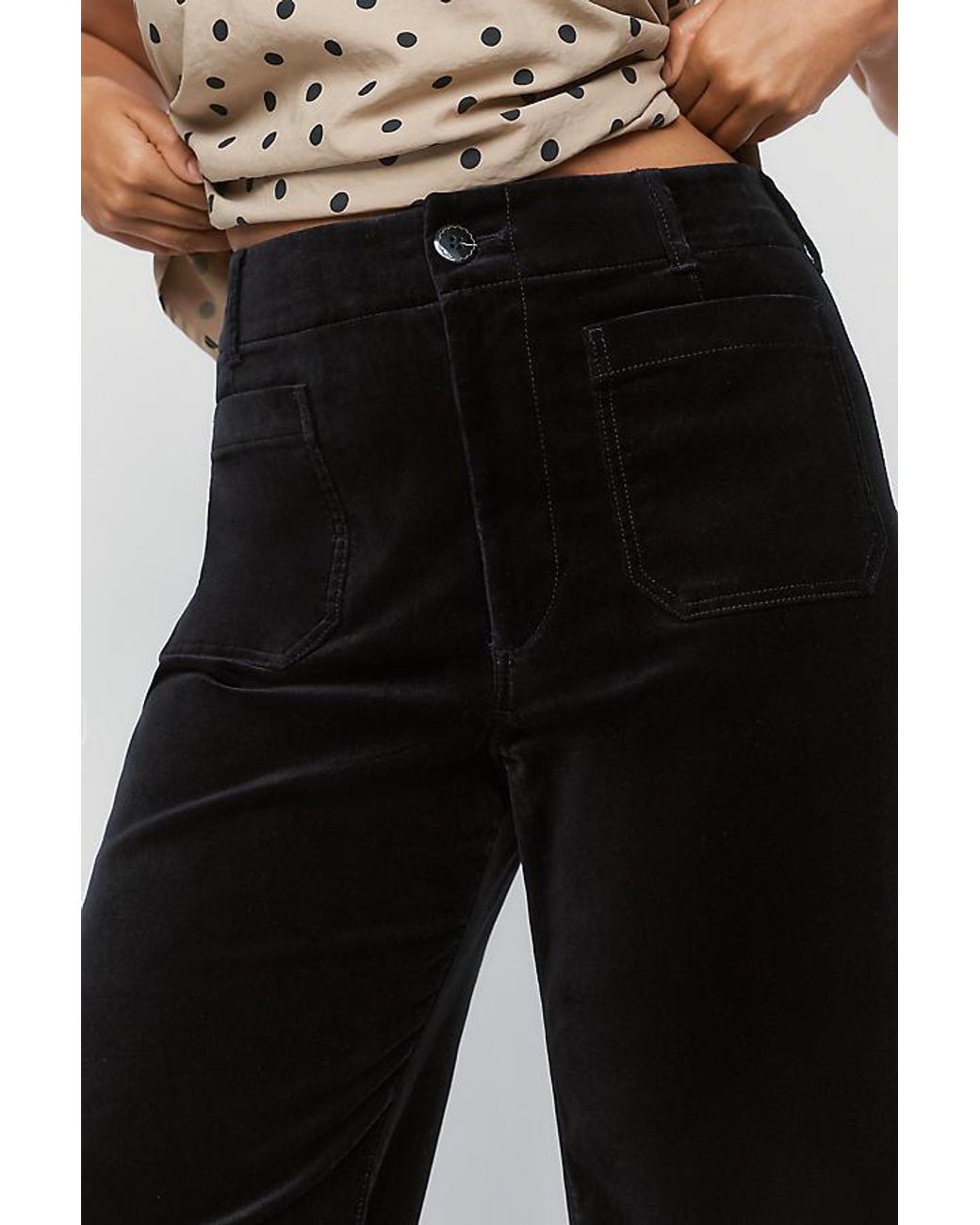 Maeve Blue The Colette Full-Length Velvet Trousers By