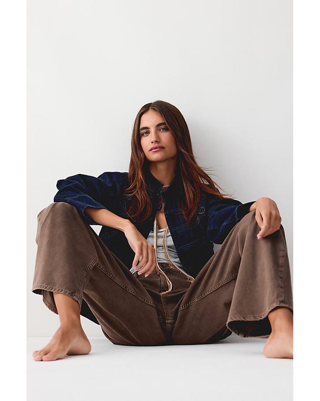 By Anthropologie Blue The Mollie Low-Rise Barrel Jeans