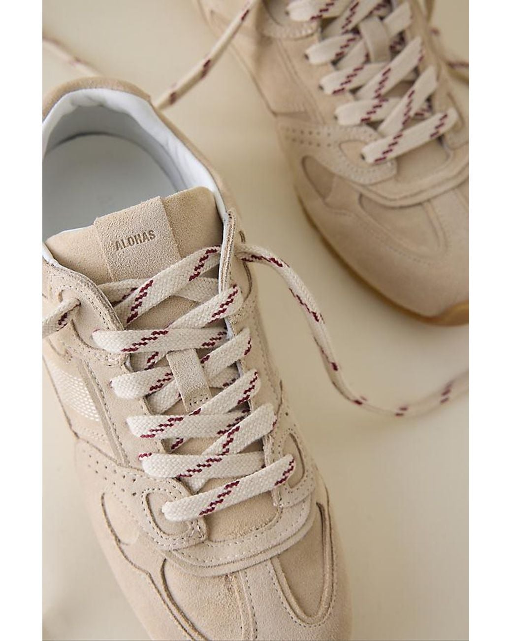 Alohas Natural Tb.56 Suede Cream Leather Trainers