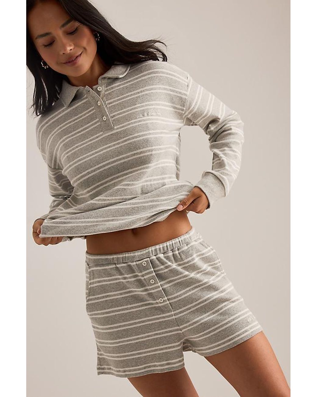4th & Reckless Gray Chelsea Stripe Boxer Shorts