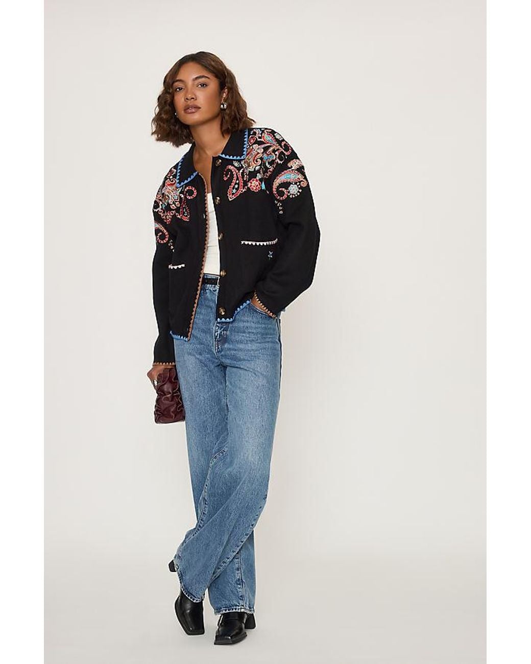 Never Fully Dressed Blue Paisley Embroidered Cardigan