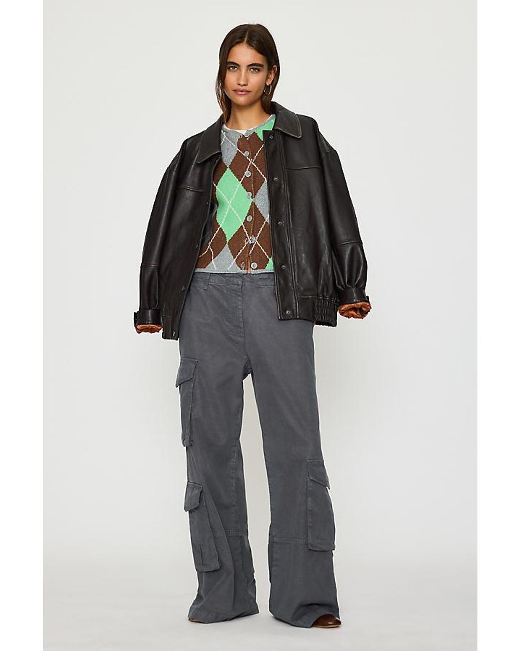 By Anthropologie Black Conna Straight-Leg Cargo Pants