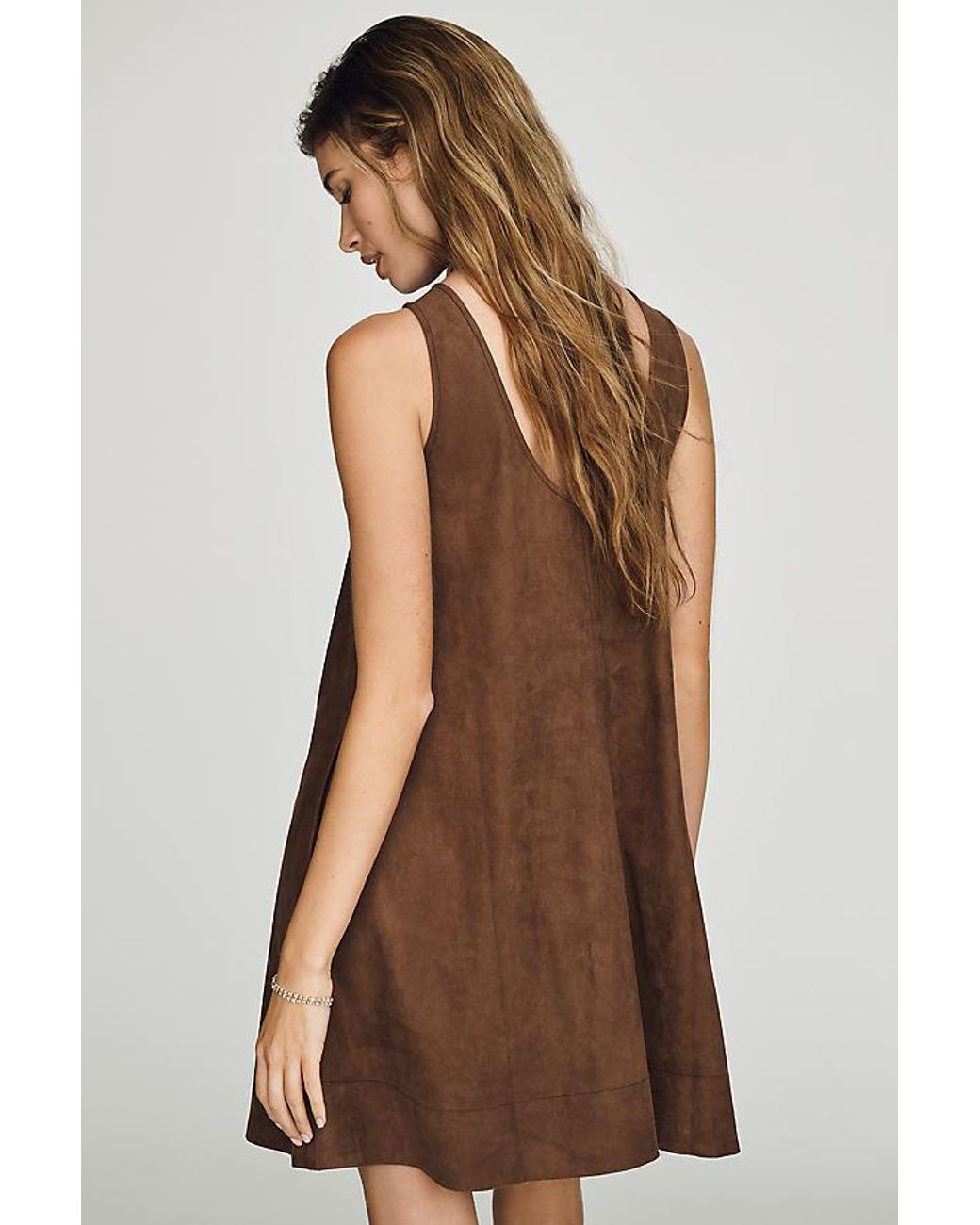 Maeve Brown Keiko Suede Mini Dress By