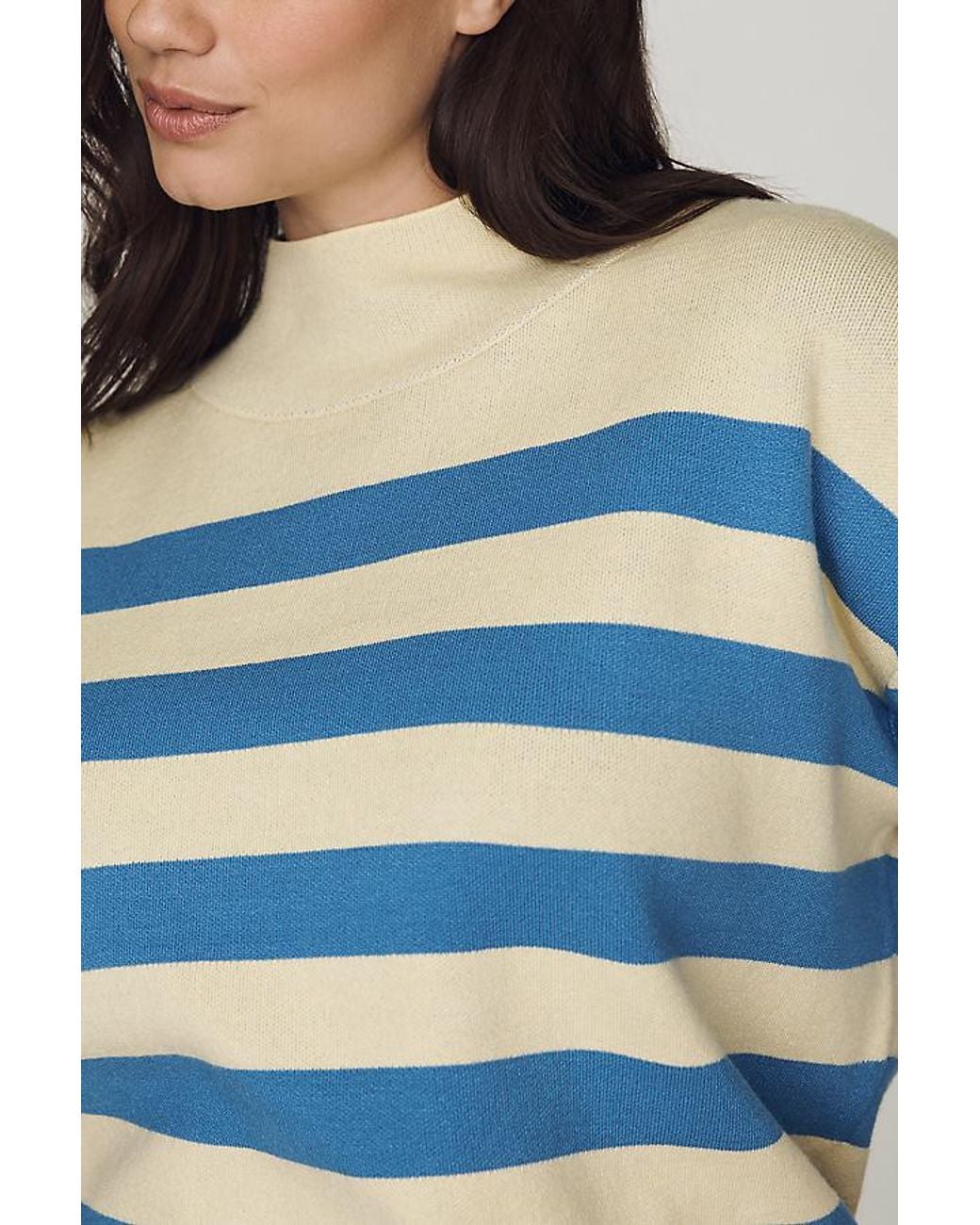 Maeve Blue Carys Mock-Neck Jumper