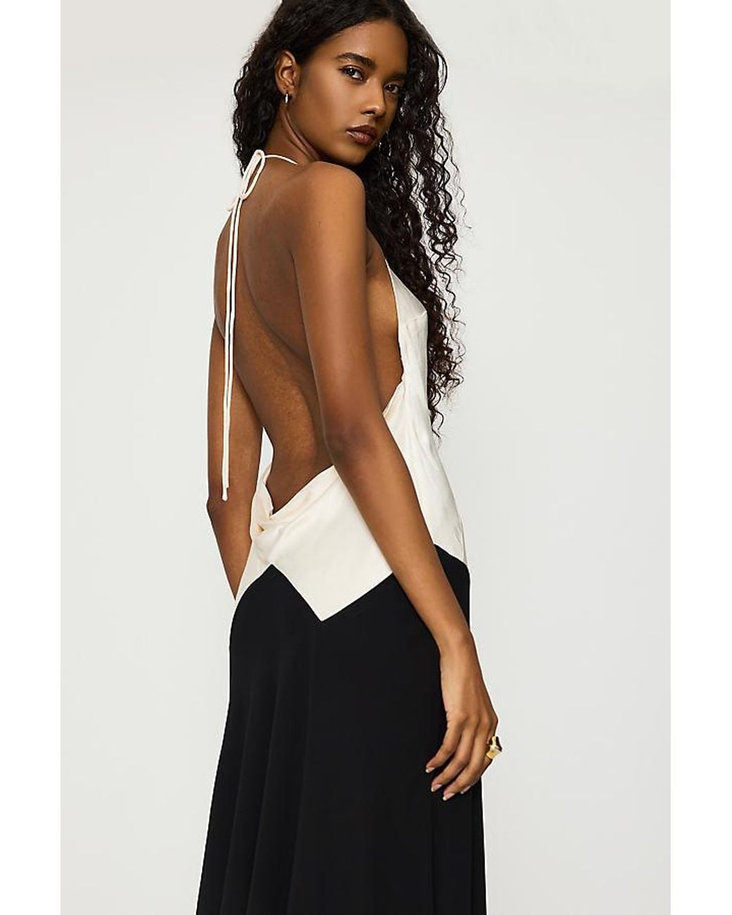 Bardot White Renya Contrast Maxi Dress