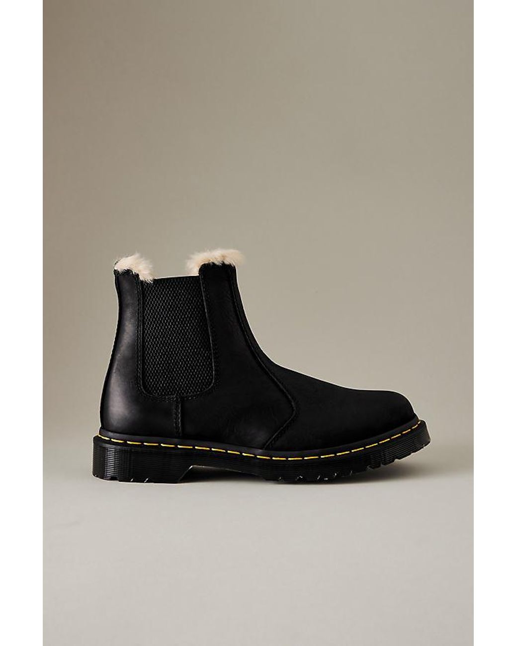 Dr. Martens Black 2976 Leonore Ii Faux-Fur Lined Leather Chelsea Boots