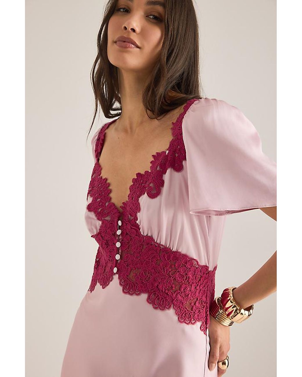 chinese dress ladies Daily Practice By Anthropologie Lace-Up Mini Dress – White Chocolate Couture main image 0