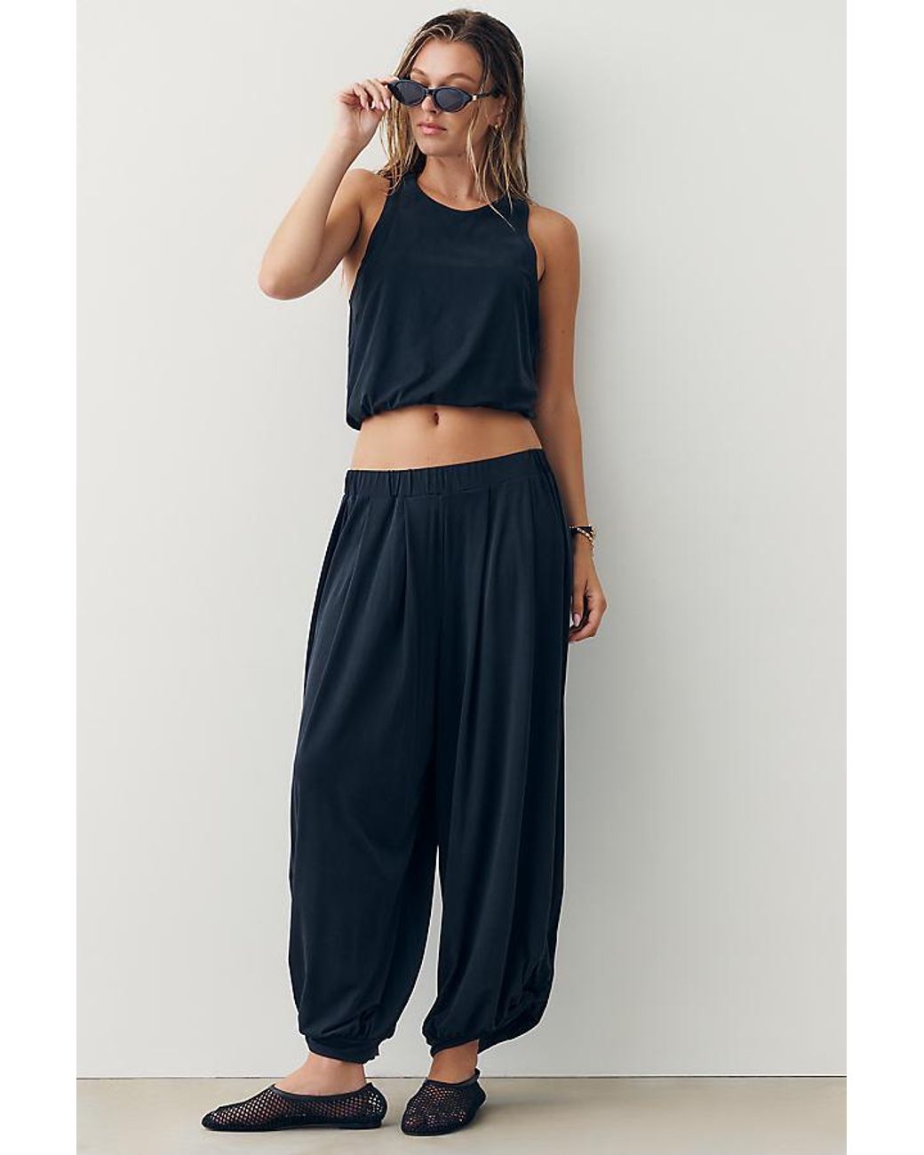 Daily Practice Black Bubble Twist Tank Top