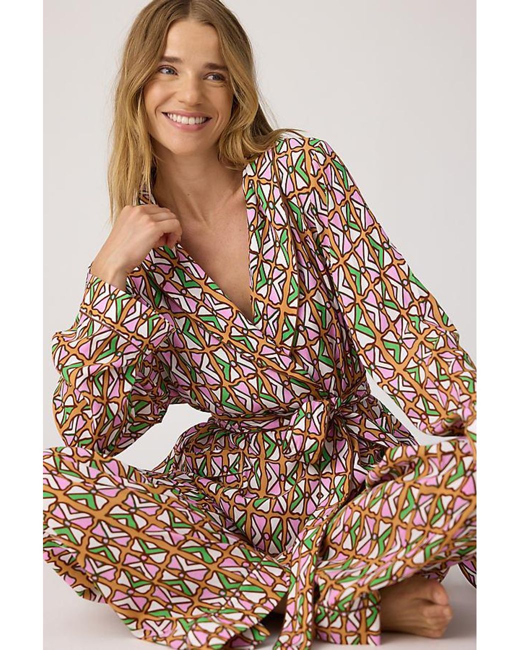 It's 9pm Natural Rizzo Bespa Suit Long Pyjama Set