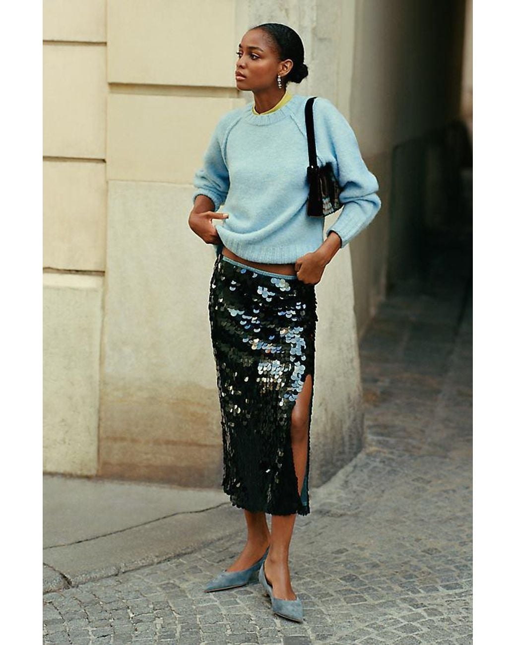 Maeve Multicolor Sequin Midi Skirt