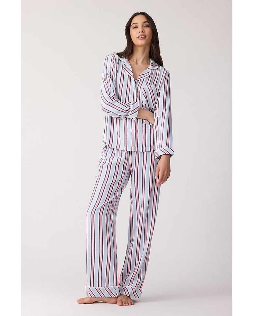 Stripe & Stare Gray Brushed Pyjama Shirt