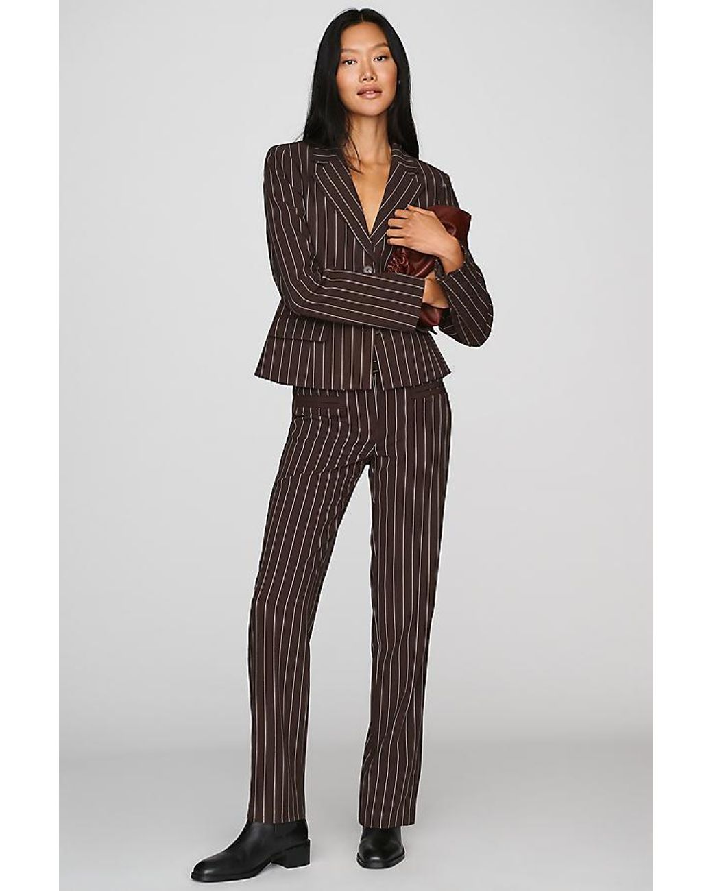Maeve Brown 90S Slim Suit Trousers