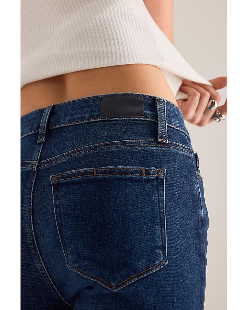 PAIGE Blue Mason Crop Bootcut Jeans