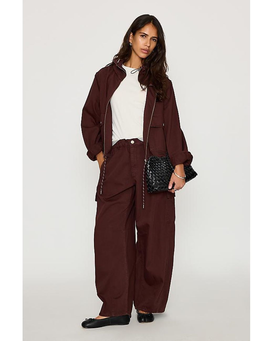 By Anthropologie Brown High-Neck Utility Jacket