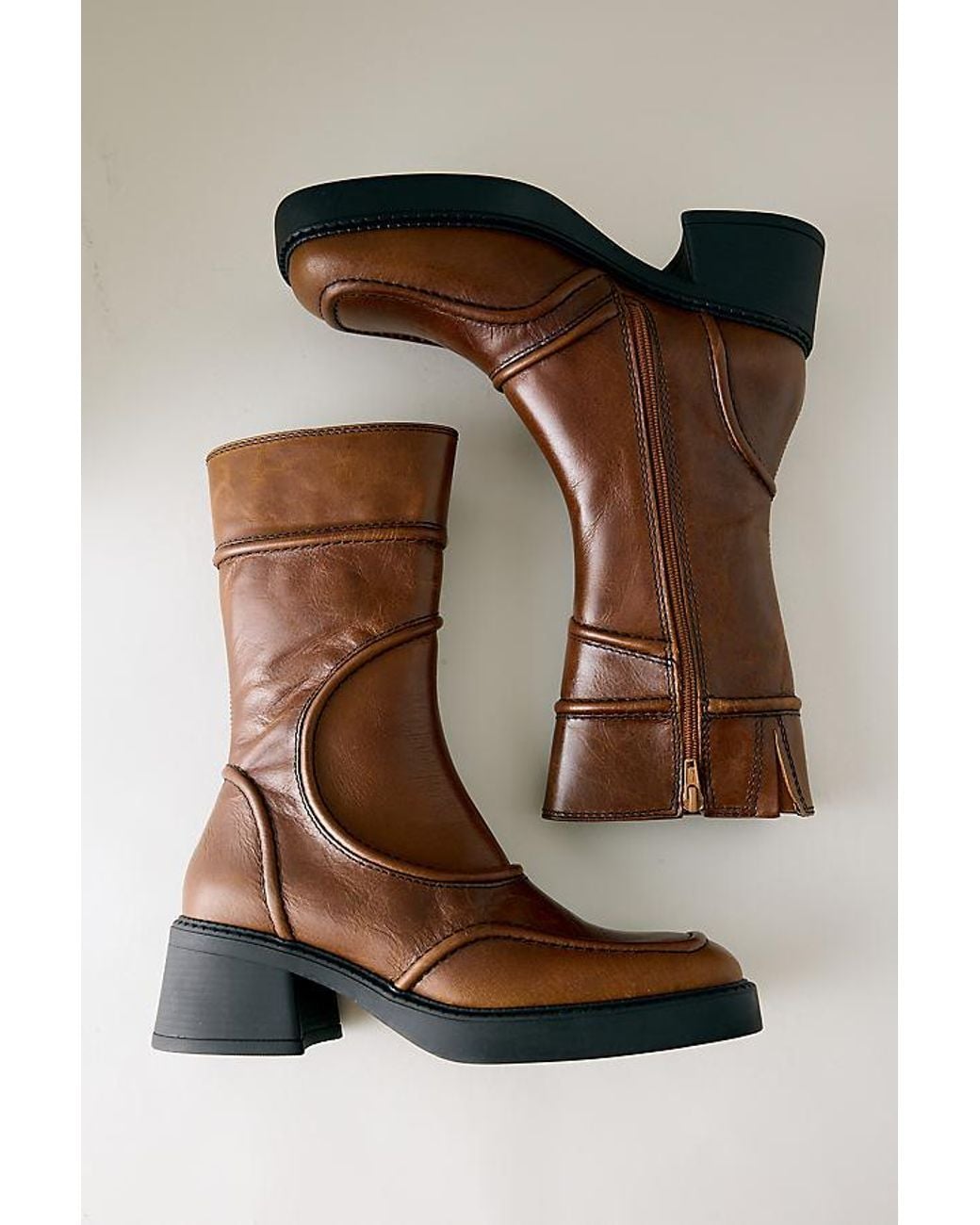 Miista Brown Malene Leather Ankle Boots