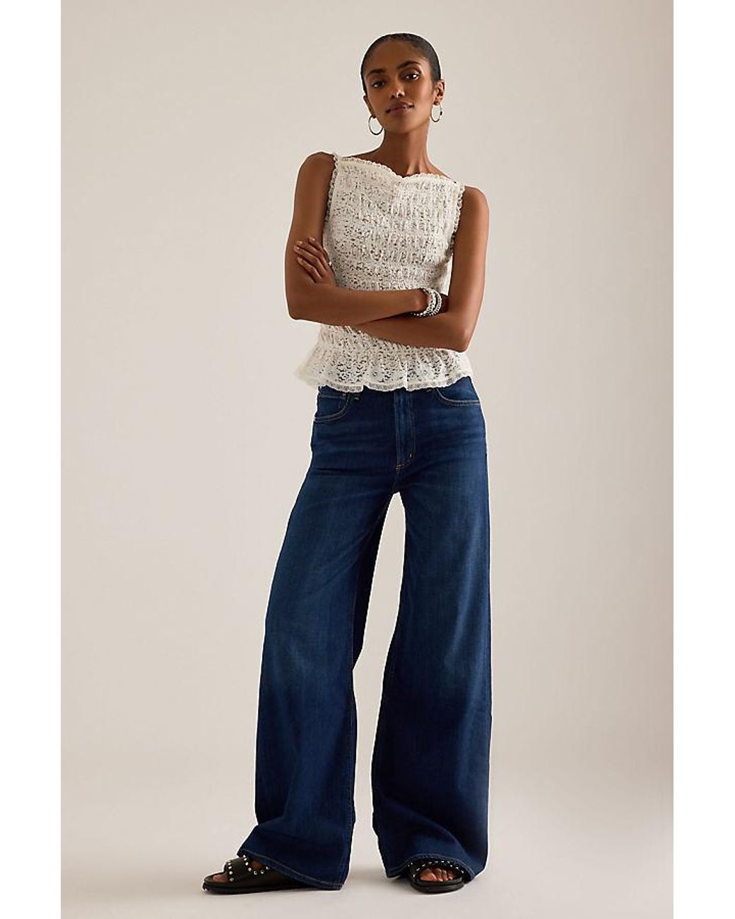Citizens of Humanity Blue Lyra Wide-Leg Jeans