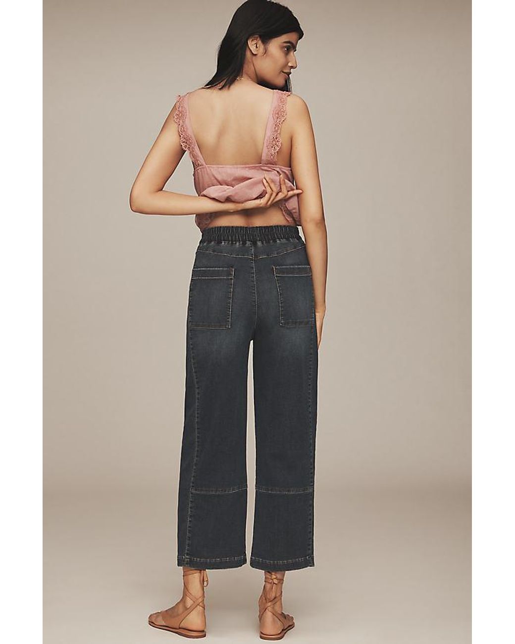 Pilcro Blue The Izzie Knit Pull-On Barrel Jeans By