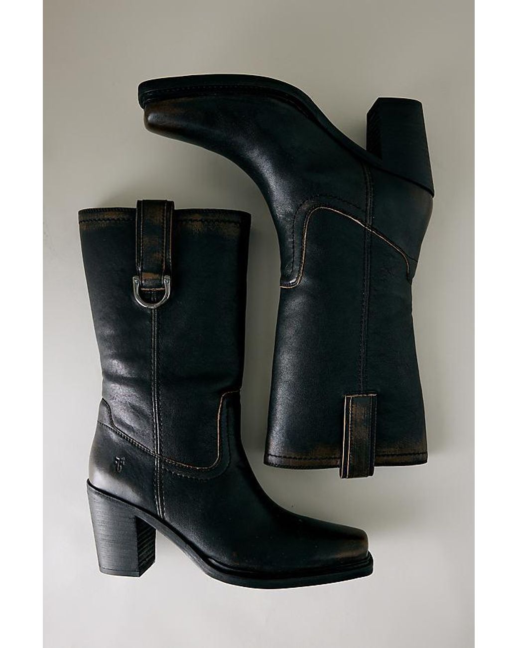 Frye Black Sedona Mid D-Ring Boots