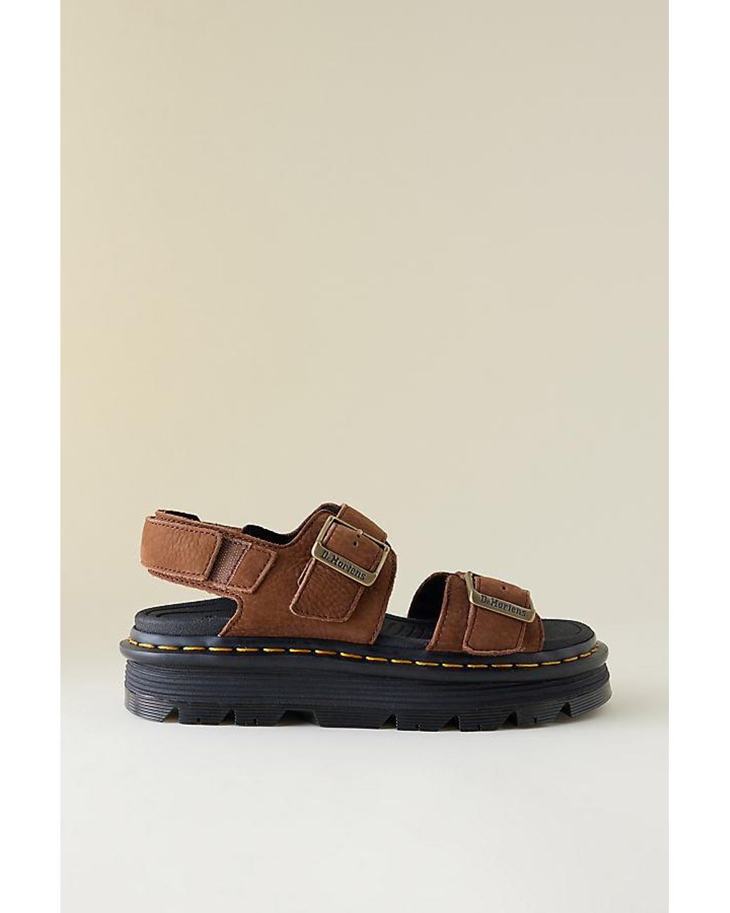 Dr. Martens Brown Zebzag Nubuck Platform Sandals