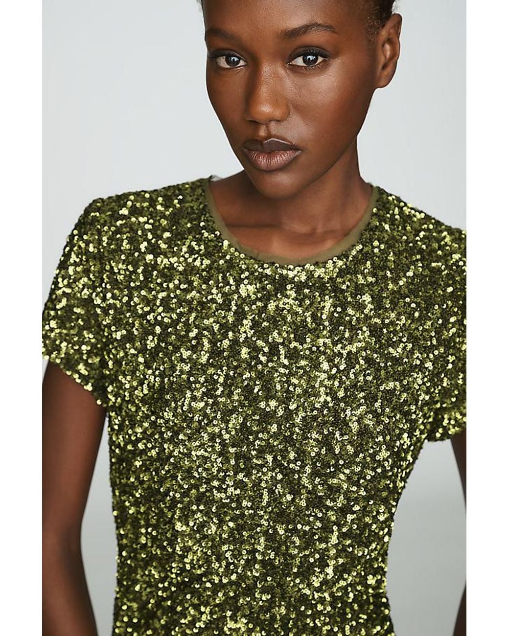 Maeve Black Sequin Muscle T-Shirt