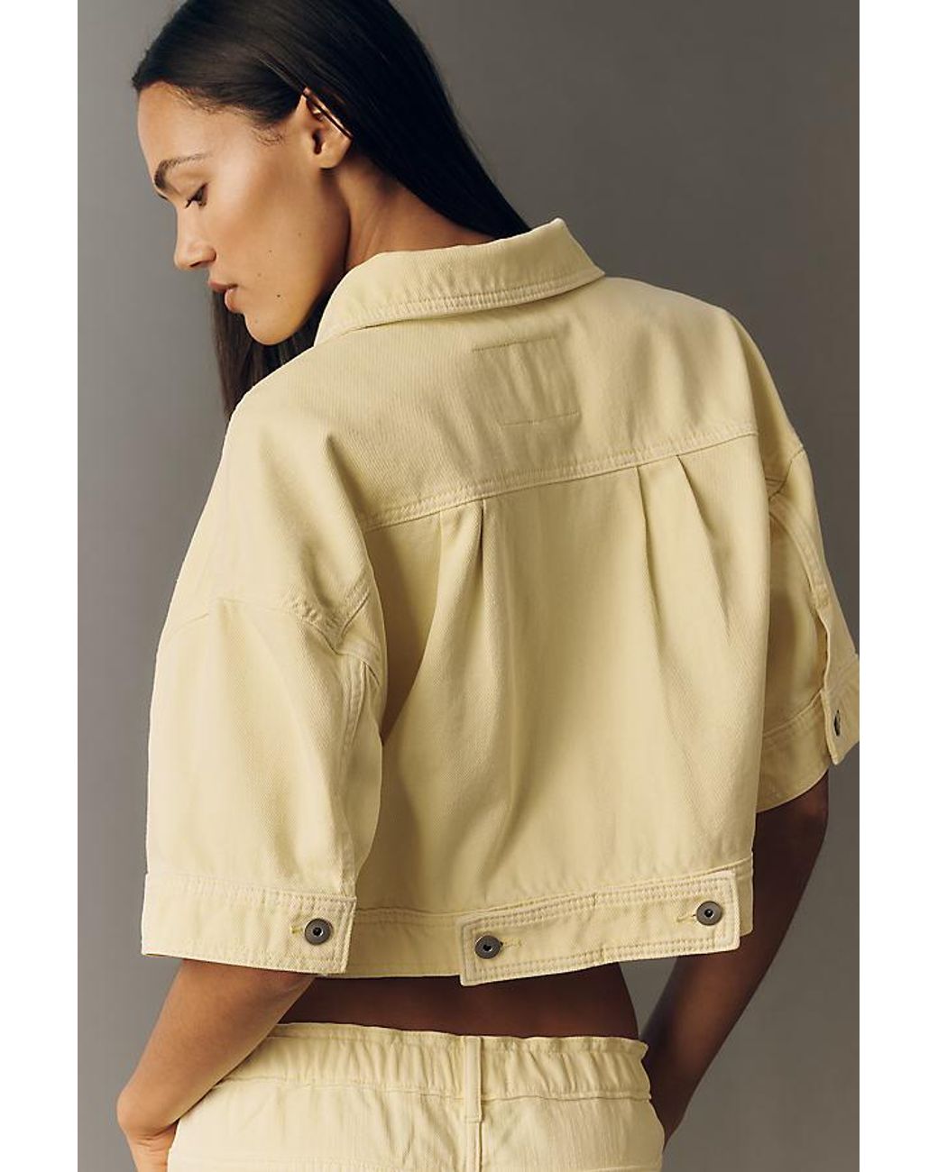 Pilcro Natural Regenerative Cotton Cropped Denim Jacket