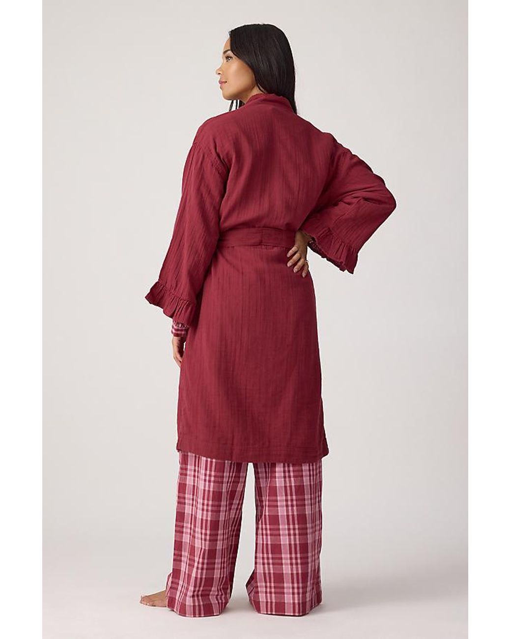 TBCo Red Cotton Ruffle Robe