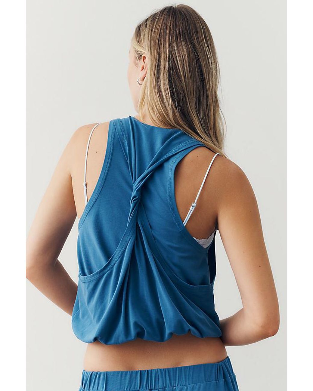 Daily Practice Blue Bubble Twist Tank Top