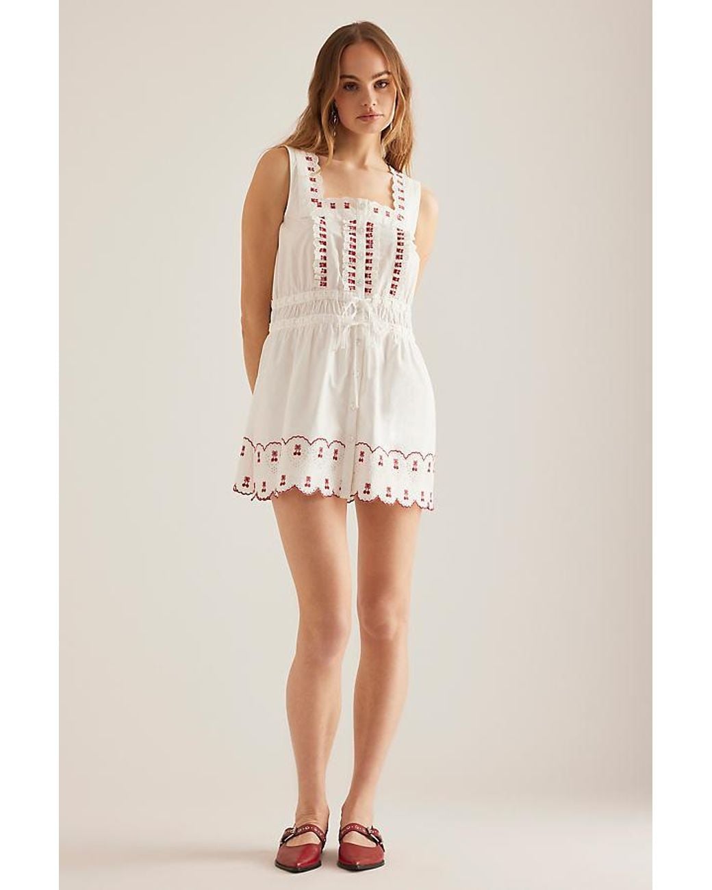 damson madder amaya scalloped mini dress Damson Madder | Dresses | Damson Madder Amaya Scalloped Mini Dress In Cherries Print Anthropologie Us