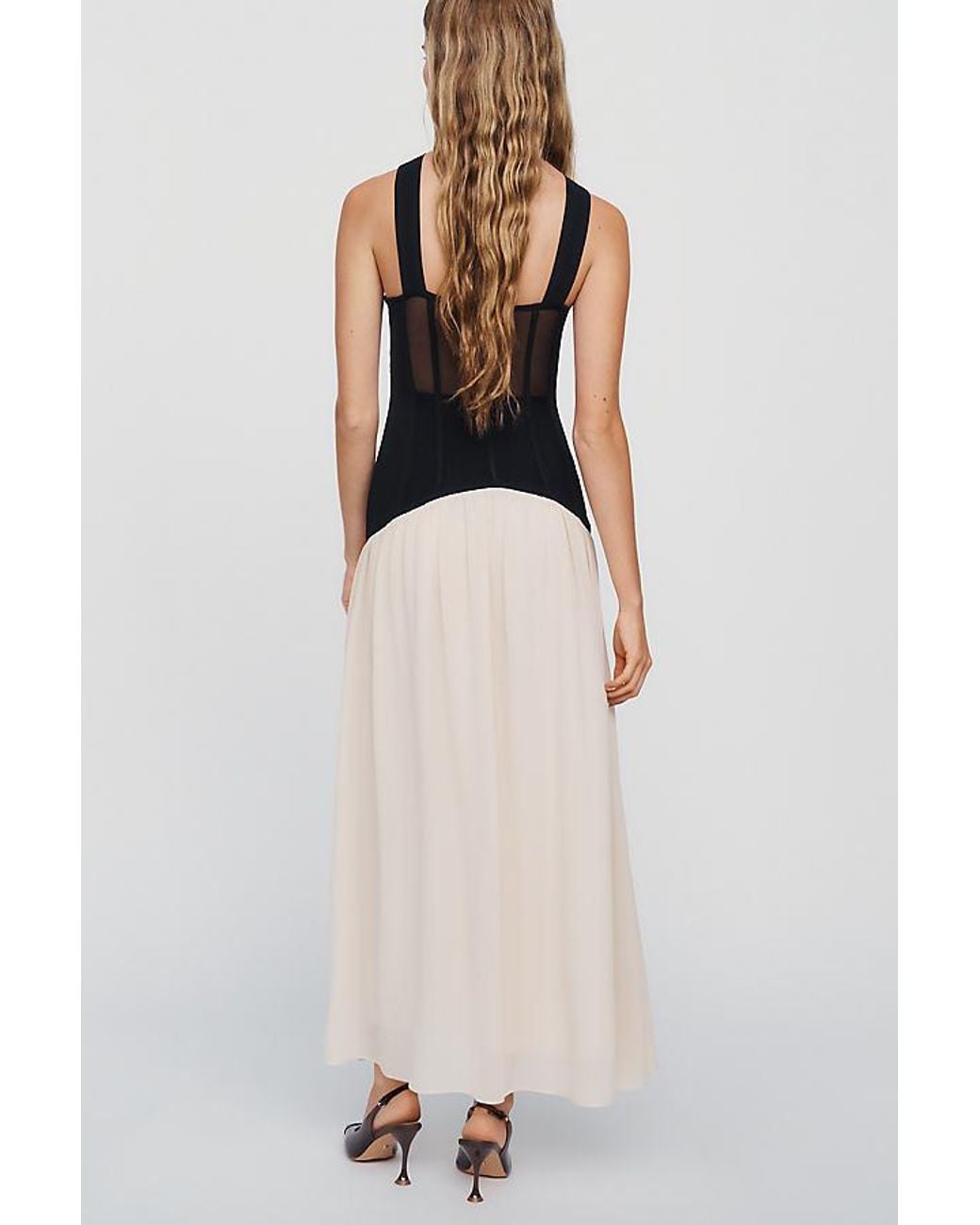 Siempre Black Knit Sheer Maxi Dress
