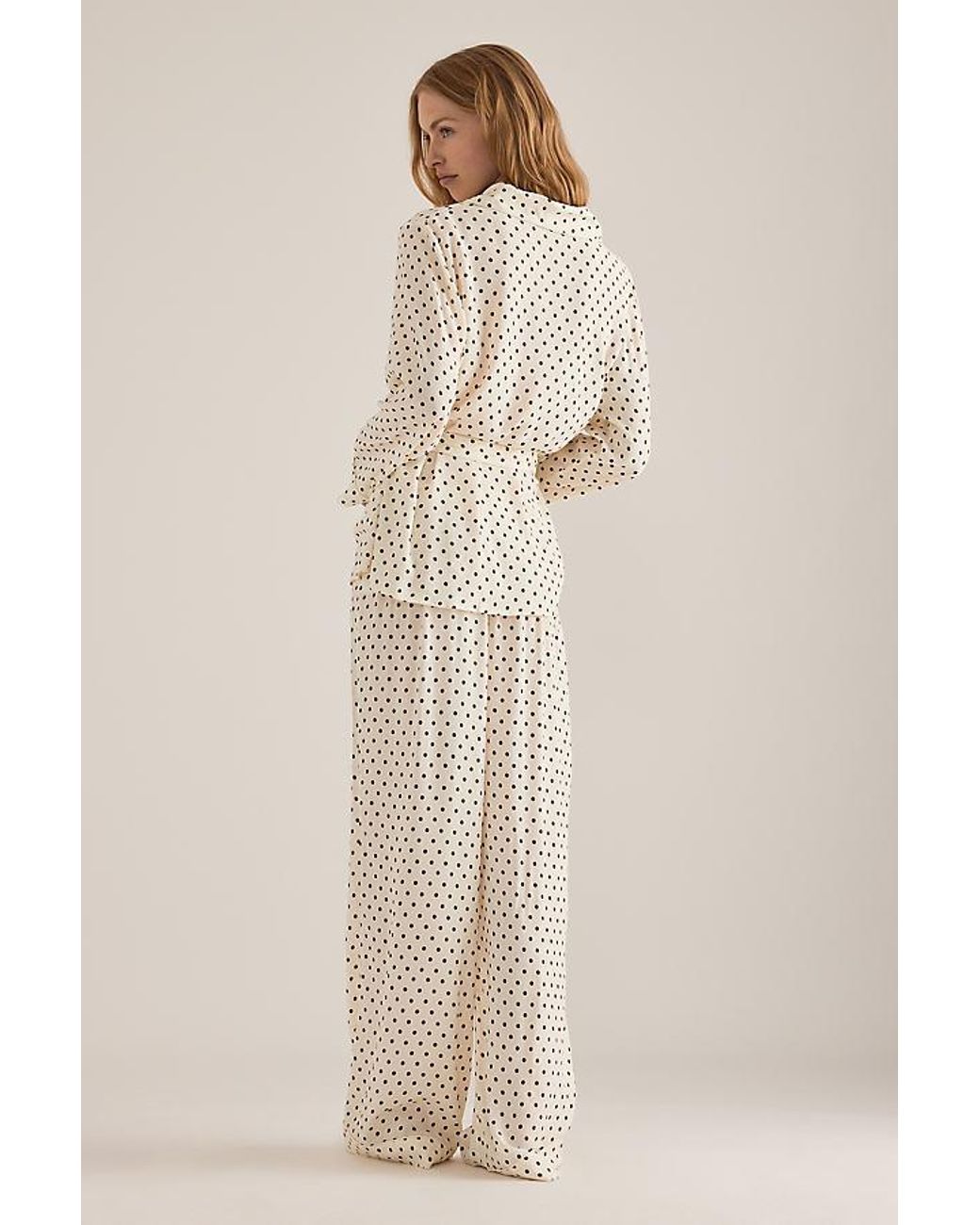 It's 9pm Natural Rizzo Polka Dot Suit Long Pyjama Set
