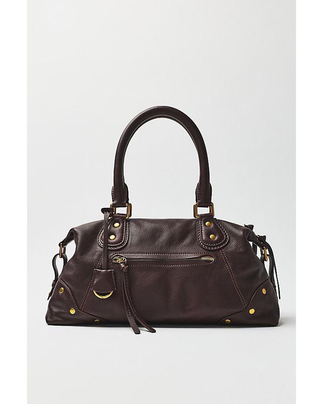 By Anthropologie Purple Arina Large Leather Satchel