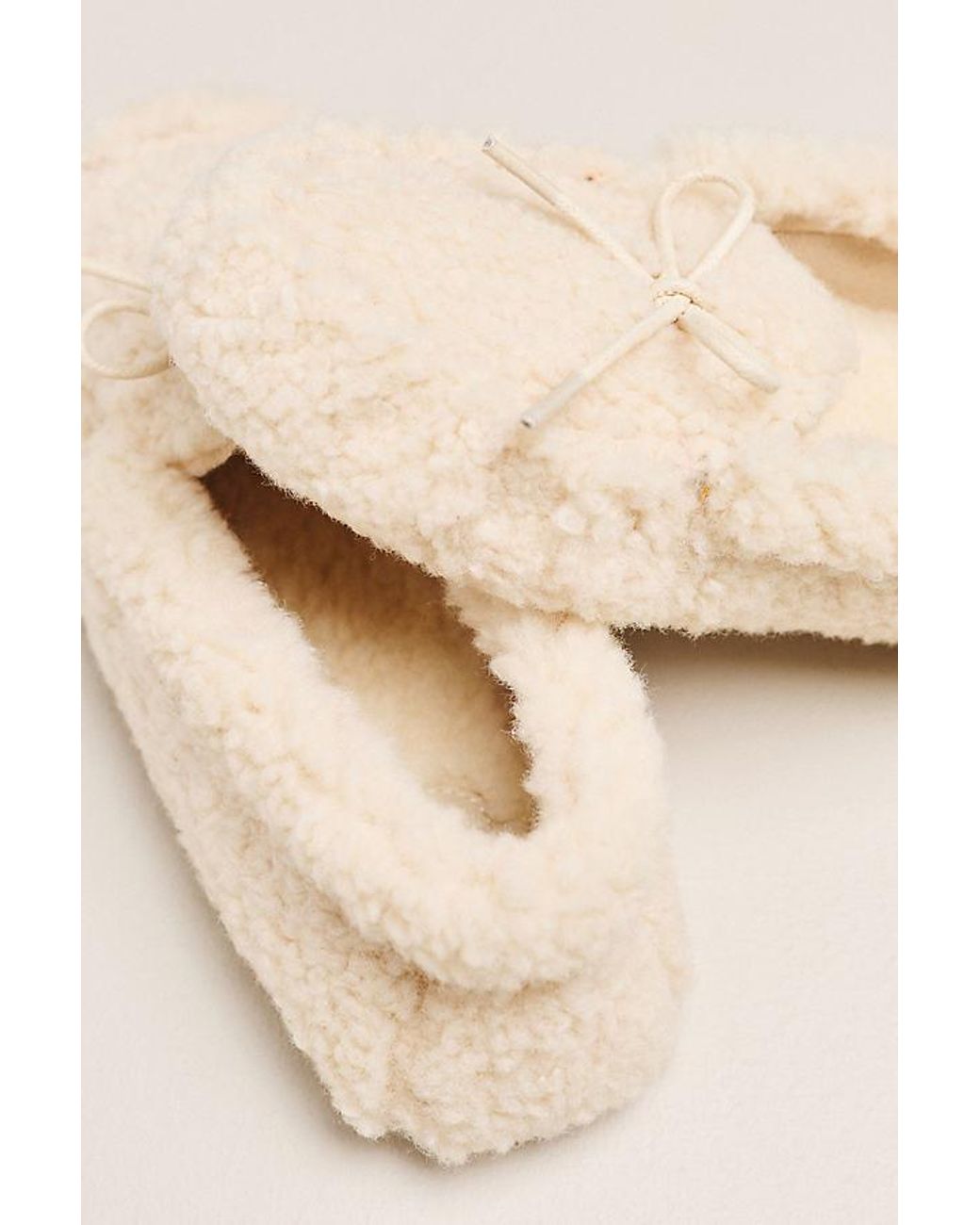 By Anthropologie Natural Sherpa Moccasin Slippers