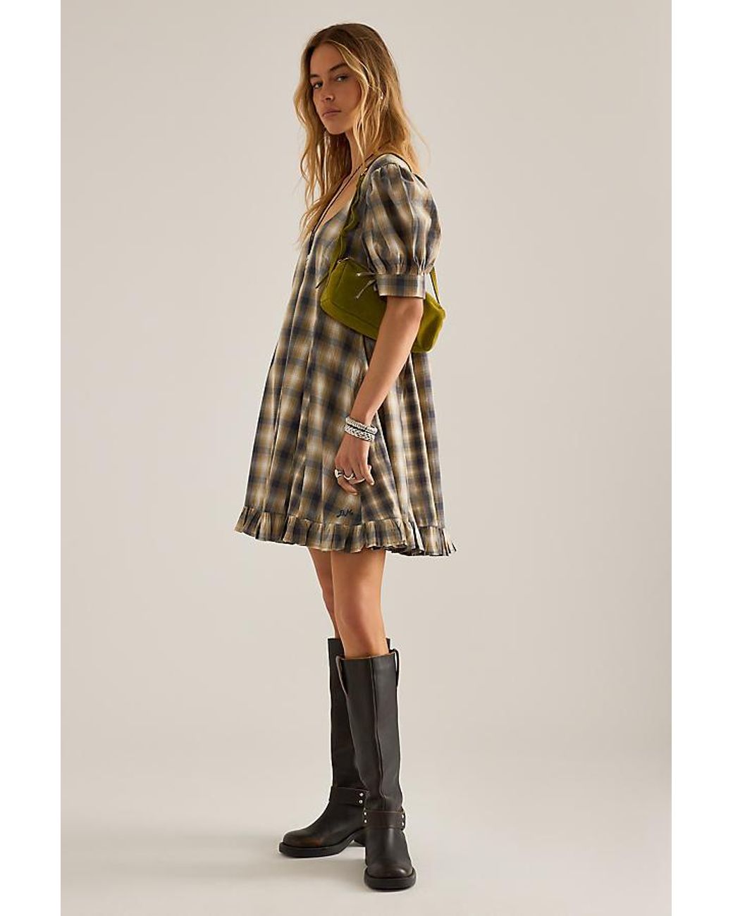 Damson Madder Multicolor Sabrina Check Mini Dress