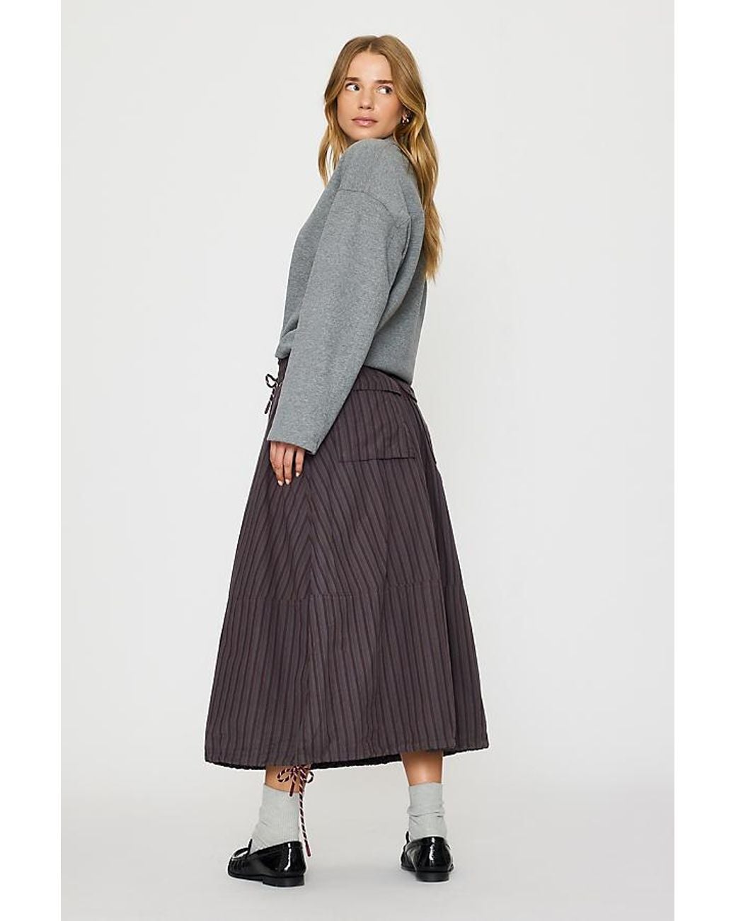 Damson Madder Gray Lainey Puffball Midi Skirt