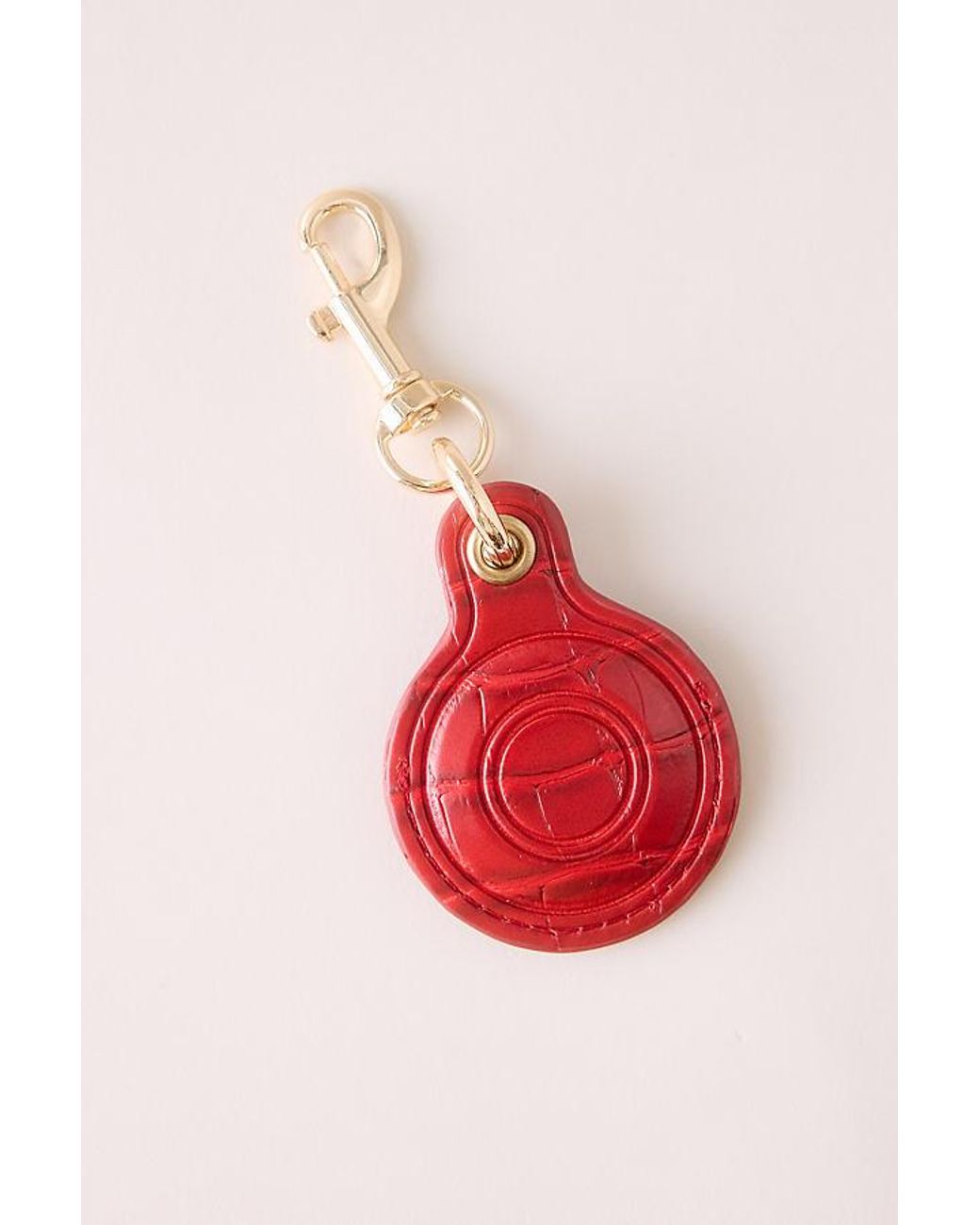 By Anthropologie Red Airtag Cover Keychain