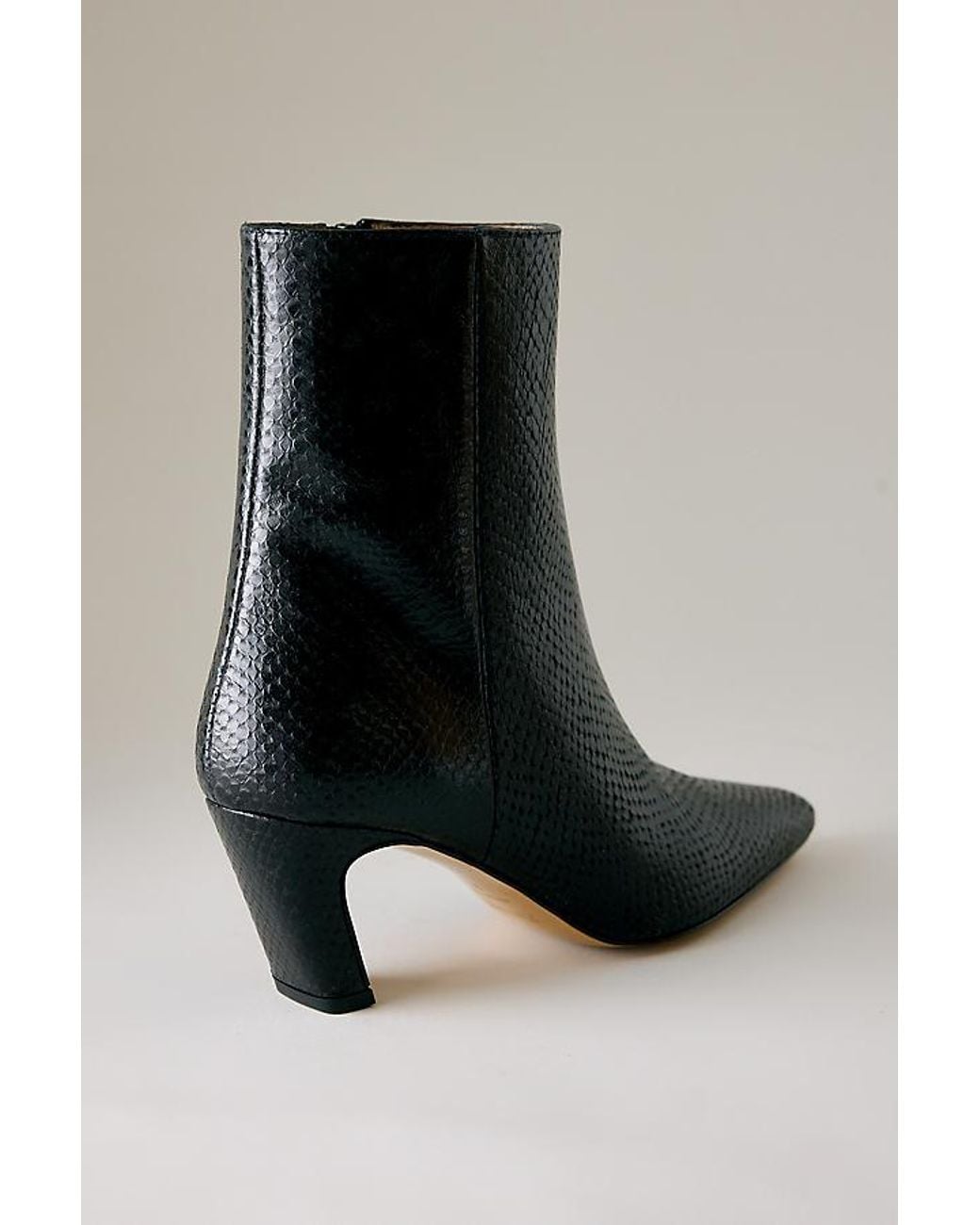Flattered Black Xena Snake Embossed Leather Boots