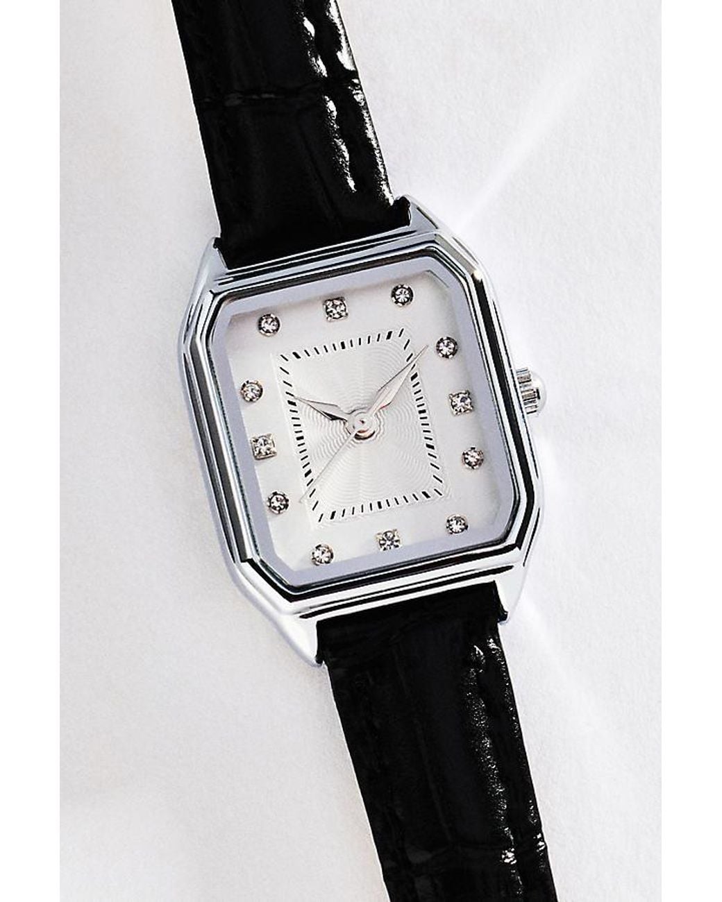 By Anthropologie Black Square-Face Watch