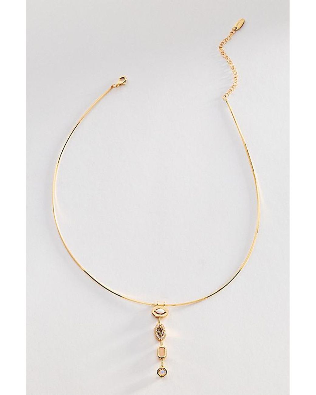 By Anthropologie White Stone Drop Pendant Necklace