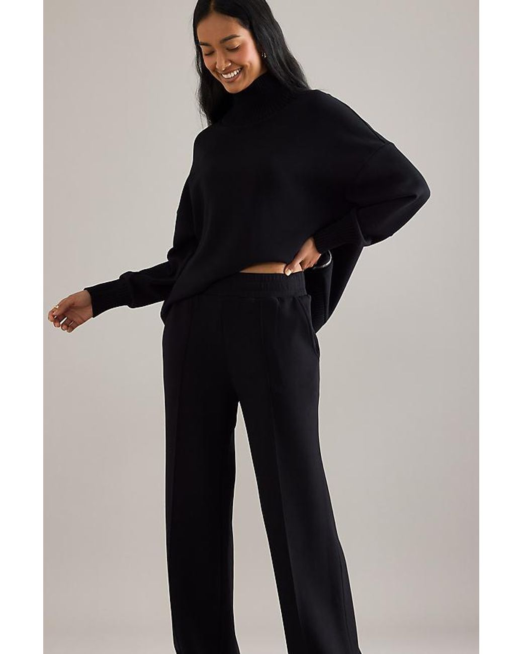 Varley Black The Wide Leg 30 Trousers