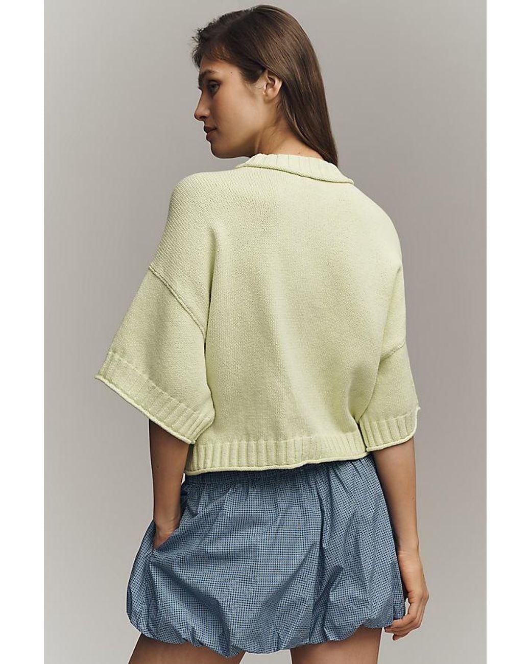 By Anthropologie Natural The Goldie Cotton Crew Neck Jumper